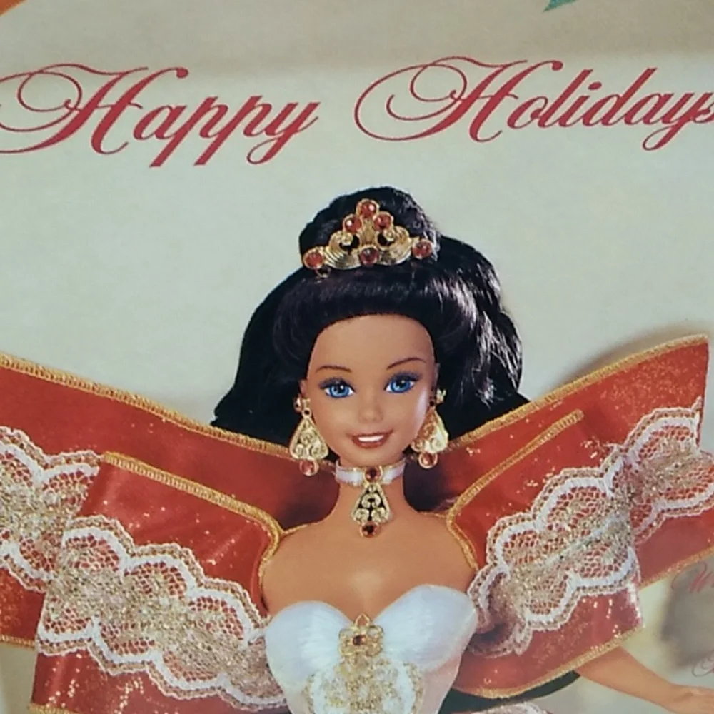 SALE! Mattel Vintage 1997 Happy Holidays Barbie Collectors Item W/Stand (B-6) - Picture 10 of 15
